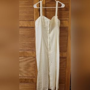 White Linen Midi Dress